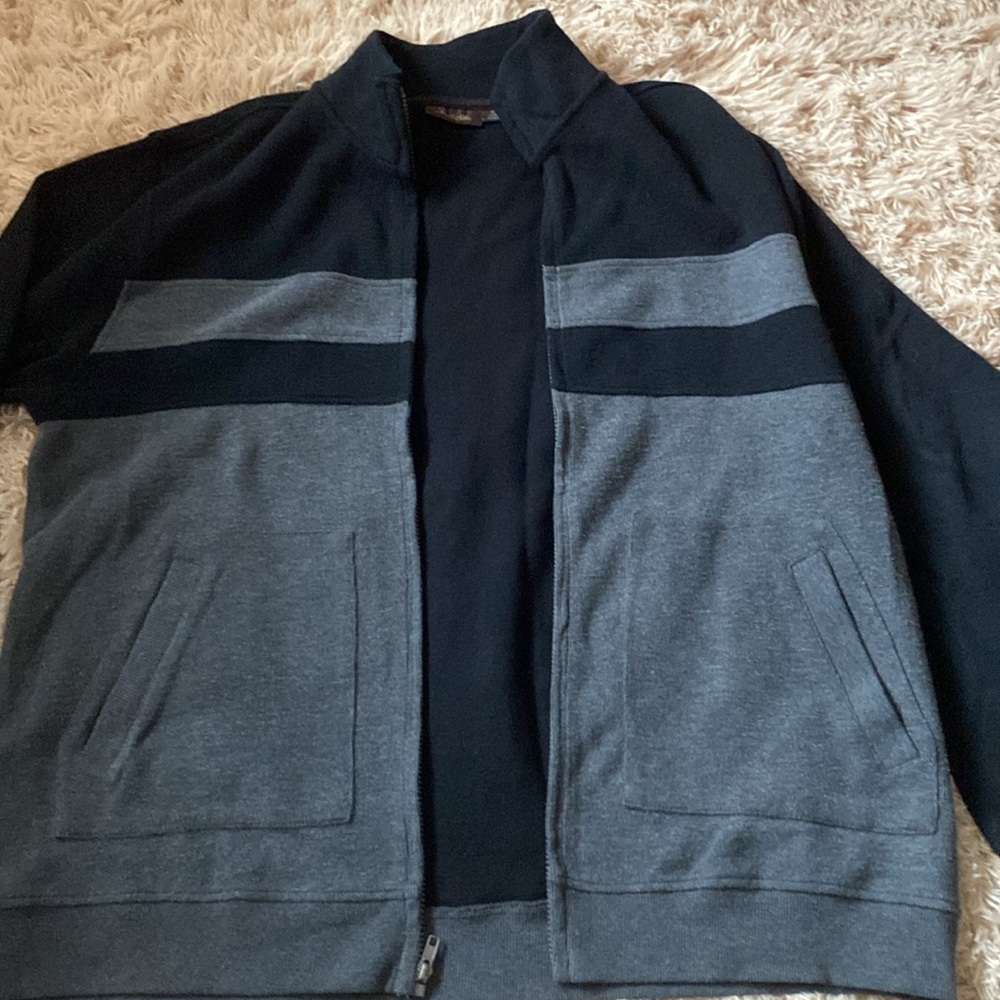 5/$30 Tasso Elba Men's Full Zipper Sweater with 2 Front Pockets. EUC XL - Picture 5 of 6